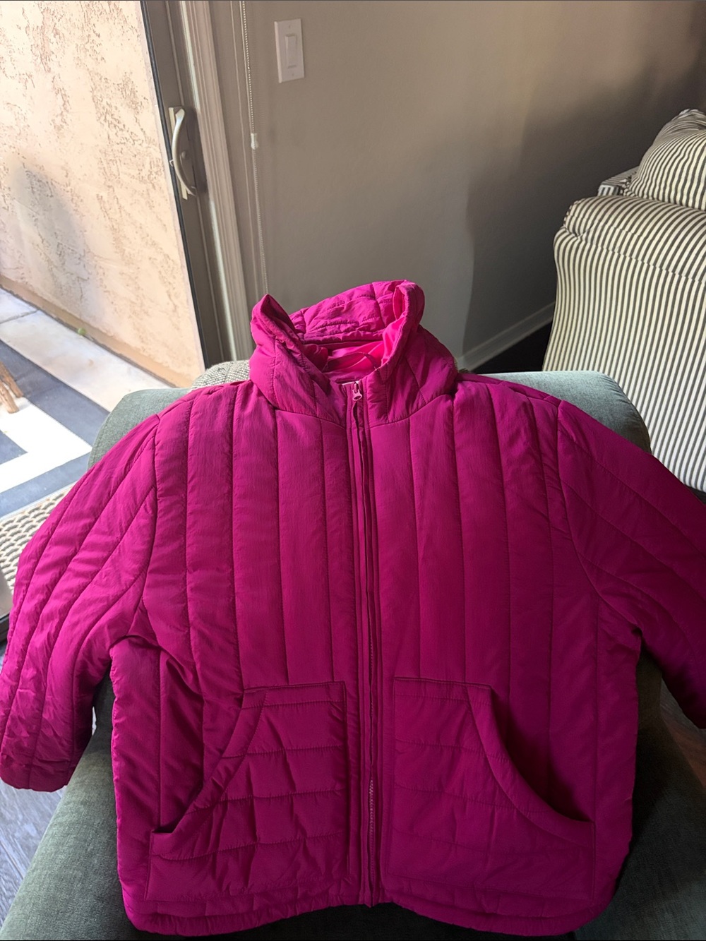 a new day Magenta Quilted Puffer Jacket